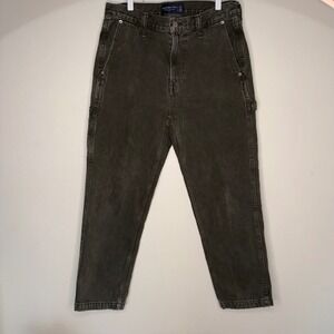 Abercrombie Fitch Loose Carpenter Jeans Olive Green Mens Size 31x30